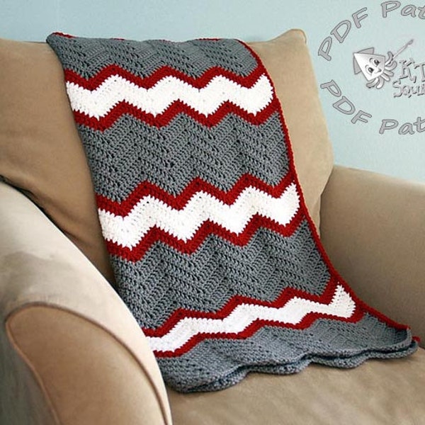 Crochet Pattern - easy baby blanket crochet pattern, Crochet Chevron Blanket, queen crochet pattern