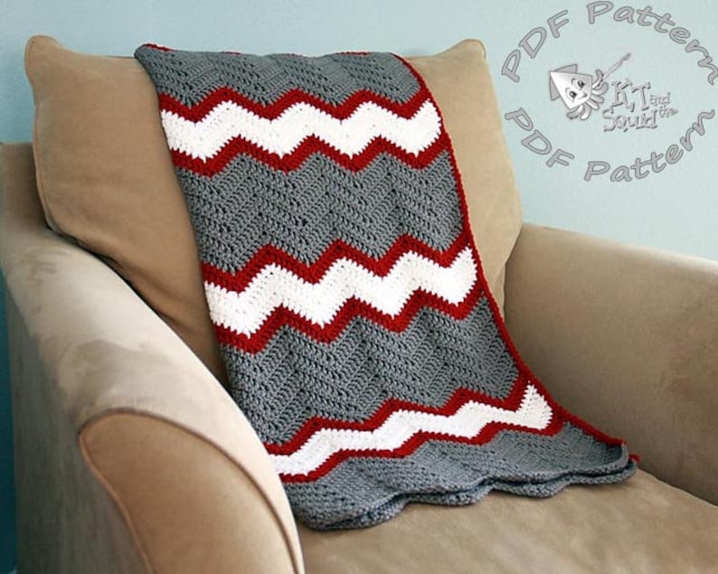 Crochet Afghan Pattern Chevron Blanket Pattern Crochet Throw Etsy