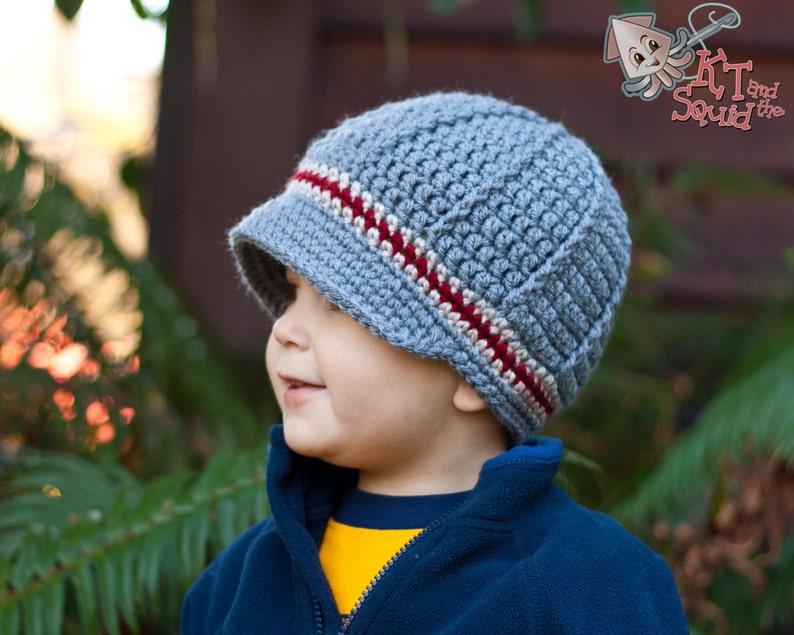 Crochet hat pattern, Newsboy hat pattern, crochet hat pattern, Permission to sell, newborn, infant, mens newsboy hat, crochet cap pattern, image 3