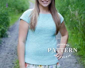 Crochet top pattern, crochet top pattern, summer, spring, permission to sell, crochet t shirt, crochet sweater, womens top pattern, easy