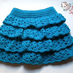 Crochet skirt pattern, easy ruffle skirt pattern, girls tiered ruffle skirt pattern, crochet pattern, okay to sell, crochet, pattern image 4