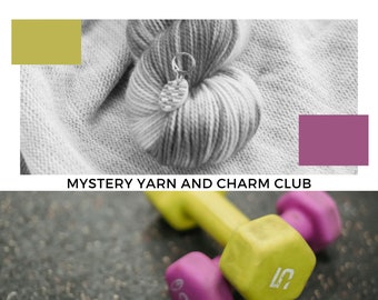 Mystery Yarn and Charm Club | Hand dyed yarn | Sock yarn | Merino yarn | DK yarn | Fingering yarn | Sport Yarn | Worsted yarn