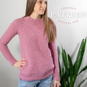 Crochet Pullover Crochet Pattern.  Easy Crochet Sweater for women. Beginner friendly!