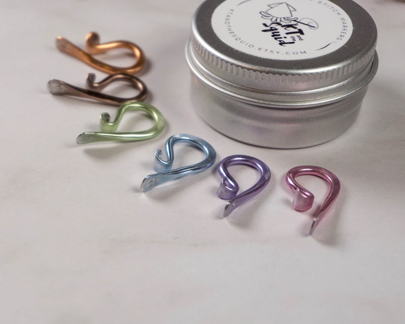 Stitch Markers for crochet, progress keepers, metal stitch markers, knit stitch markers image 3