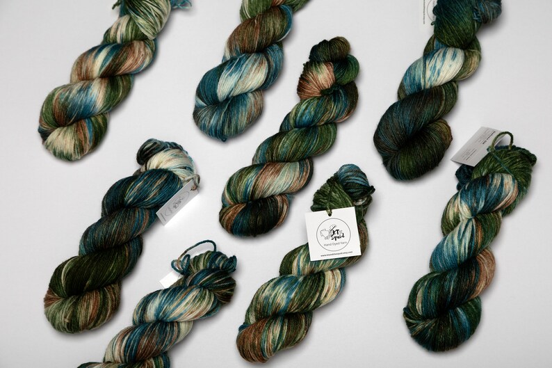 Hand Dyed Yarn Gayle Variegated Yarn Fingering Weight Superwash Merino Worsted Yarn Knitting Yarn Sweater Yarn DK Weight image 7