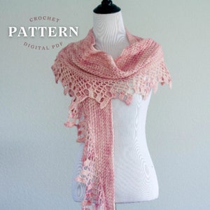 Crochet shawl pattern- Topelt Shawl crochet pattern, scarf