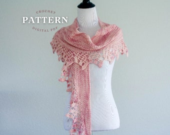 Crochet shawl pattern- Topelt Shawl crochet pattern, scarf