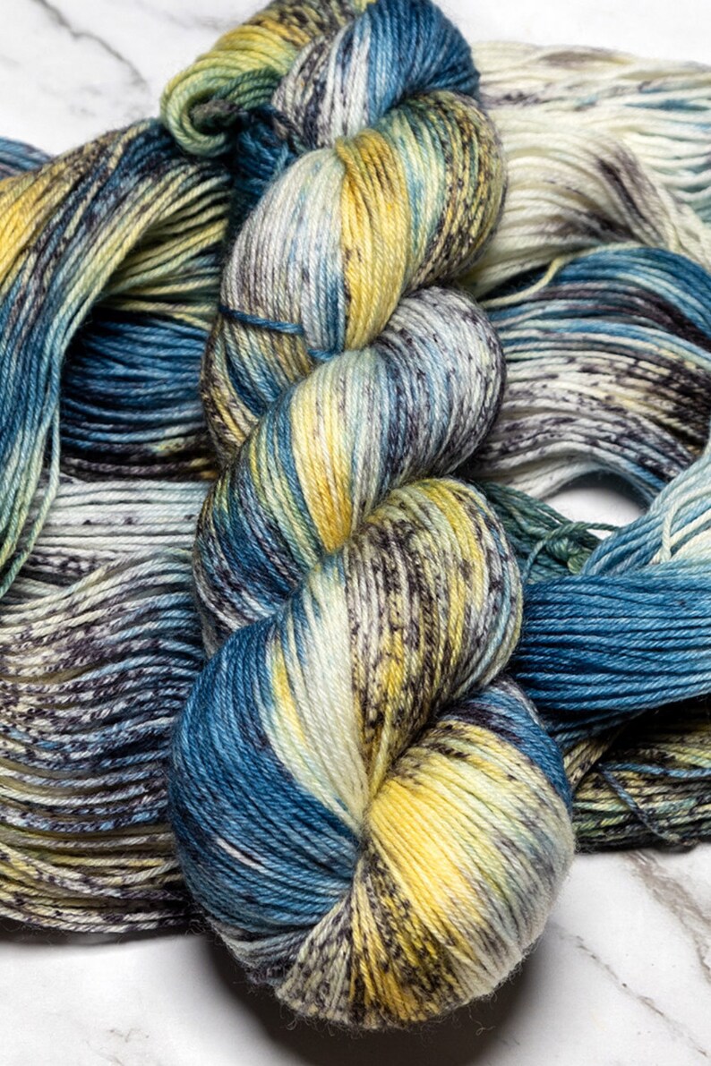 Dyed To Order Daisy Blues Merino yarn Hand Dyed Yarn Sport Yarn Made To Order Indie Dyed Yarn Fingering Yarn DK Worsted image 7