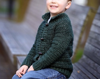 Crochet cardigan pattern, childrens cardigan, boys cardigan, girls cardigan, cardigan for children, crochet, top down, zipper or button