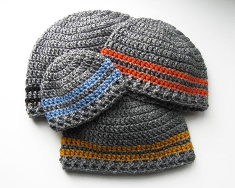 Crochet hat pattern, basic stripe beanie pattern. instant download, hat pattern, boys hat pattern, newborn hat pattern, infant hat, mens hat image 4