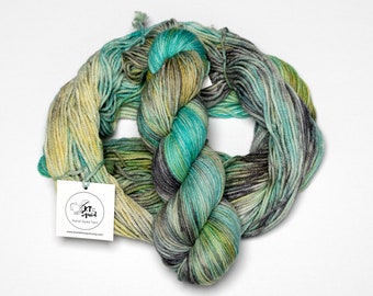Hand Dyed Yarn - Tropical Love Birds | Variegated Yarn  | Superwash Merino | Worsted | Knitting Crochet Yarn | DK Weight yarn