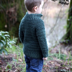 Crochet cardigan pattern, childrens cardigan, boys cardigan, girls cardigan, cardigan for children, crochet, top down, zipper or button image 3