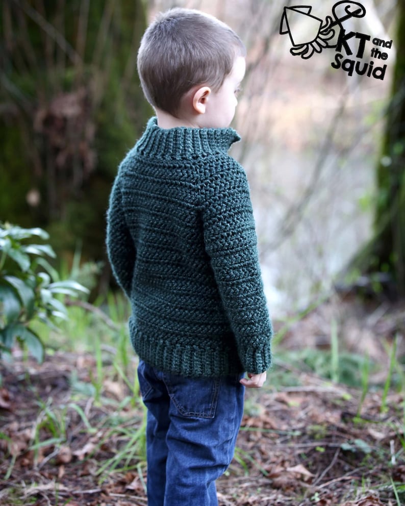 Crochet cardigan pattern, childrens cardigan, boys cardigan, girls cardigan, cardigan for children, crochet, top down, zipper or button image 3