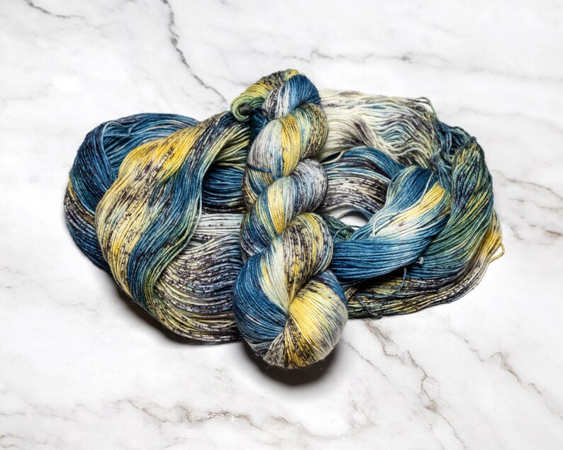 Dyed To Order Daisy Blues Merino yarn Hand Dyed Yarn Sport Yarn Made To Order Indie Dyed Yarn Fingering Yarn DK Worsted image 1