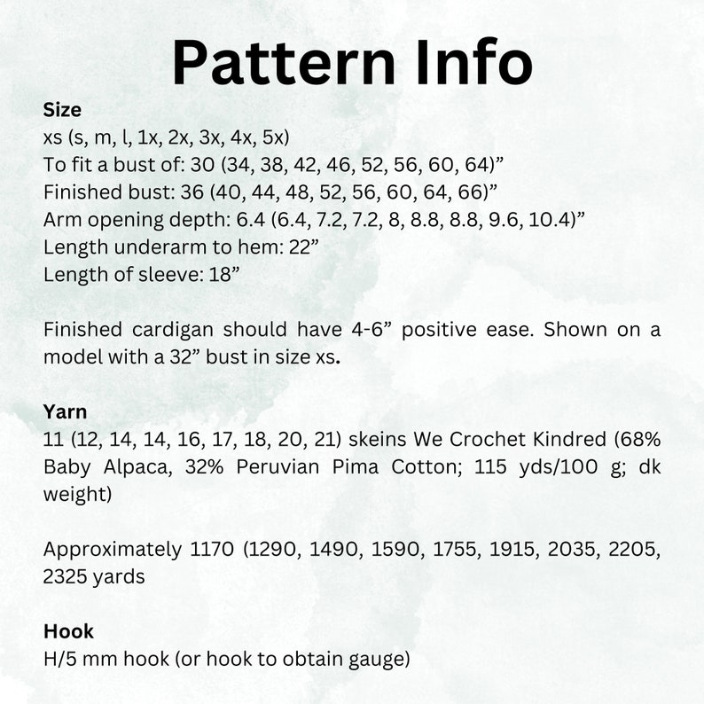 Crochet Pattern Oversized Cardigan Cardigan Pattern Textured Crochet Cardigan 9 Sizes Xs Pdf Instant Digital Download image 10