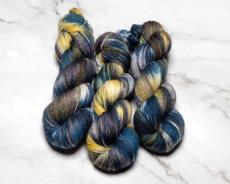 Hand Dyed Yarn Taylor Variegated Yarn Fingering Weight Superwash Merino Worsted Yarn Knitting Yarn Sweater Yarn DK Weight image 1