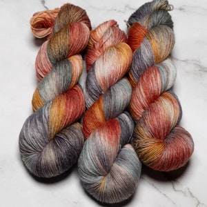 Hand Dyed Yarn Surprise Variegated Yarn Fingering Weight Superwash Merino Worsted Yarn Knitting Yarn Sweater Yarn DK Weight image 3