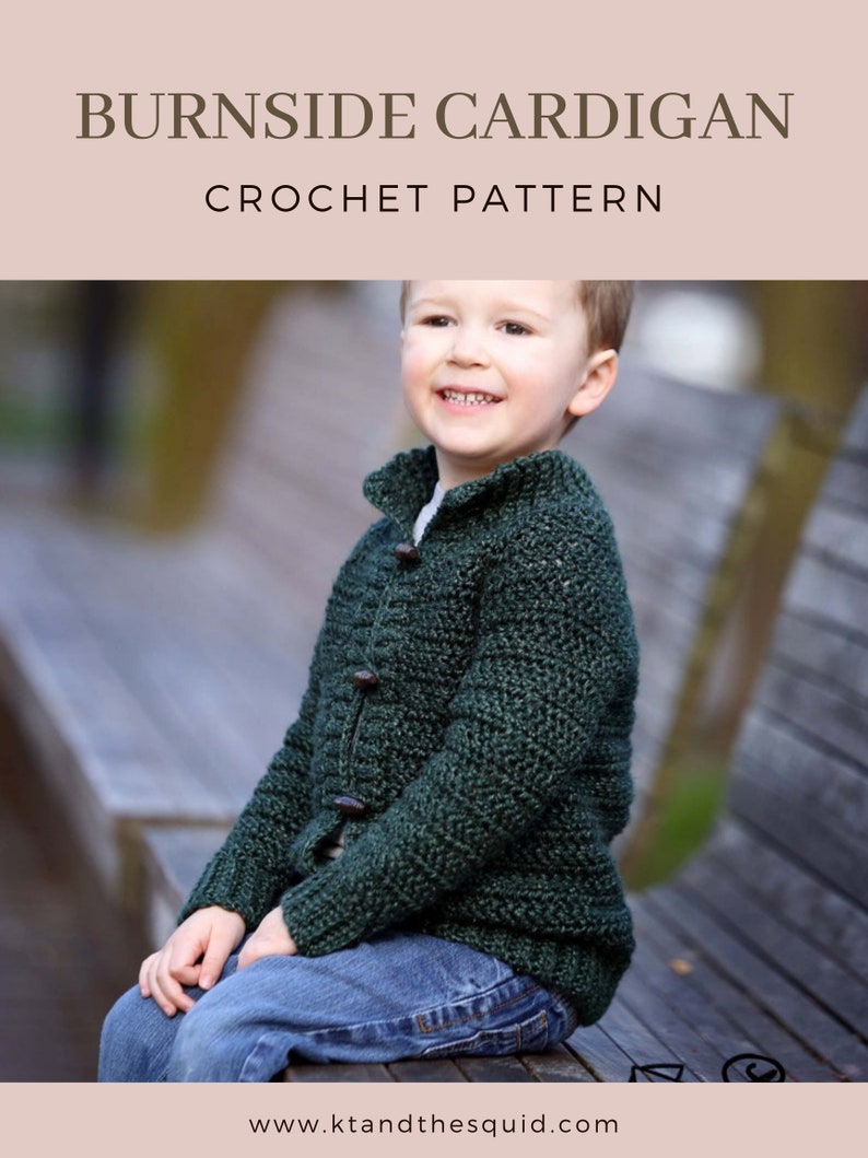 Crochet cardigan pattern, childrens cardigan, boys cardigan, girls cardigan, cardigan for children, crochet, top down, zipper or button image 2