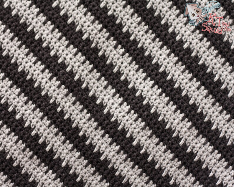 Crochet afghan pattern, diagonal stripe blanket pattern, crochet blanket pattern, throw pattern, easy crochet stripe pattern okay to sell image 3