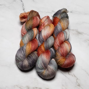 Hand Dyed Yarn Surprise Variegated Yarn Fingering Weight Superwash Merino Worsted Yarn Knitting Yarn Sweater Yarn DK Weight image 1