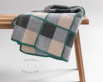 Blanket Crochet Pattern | Modern Crochet | Baby Blanket | Crochet Afghan | Step-By-Step Tutorial | Digital Pdf Download