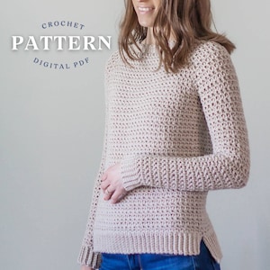 Crochet Sweater Pattern - Ceres Crochet pullover pattern, Easy Crochet Sweater for women. Beginner friendly!