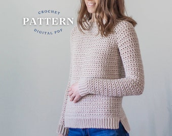 Crochet Sweater Pattern - Ceres Crochet pullover pattern, Easy Crochet Sweater for women. Beginner friendly!