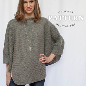 Crochet poncho pattern -  Sloane Swoncho, crochet poncho pattern, easy poncho, womens poncho pattern