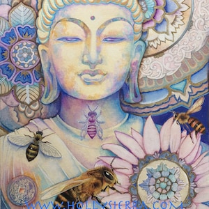 Buddha&#39;s Bees - A Fine Art Greeting Card