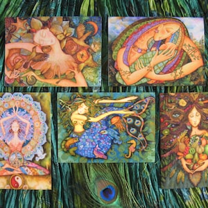 CINQ cartes d'art Holly Sierra - Contenu à vous de choisir - Un groupe de cartes de voeux beaux-arts