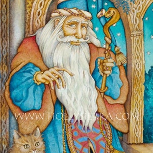 Merlin - une carte de voeux de beaux-arts