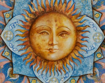 Blue Sun - An Old World Sun Face