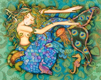 Sirene (La Sirena) - Una tarjeta de felicitación de bellas artes