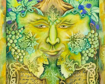 The Celtic Green Man - A Fine Art Greeting Card