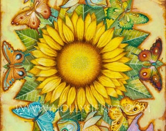 The Golden Flower Mandala - A Fine Art Greeting Card