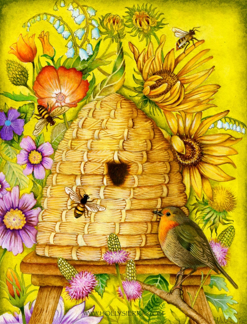 Honey Bee Cottage A Fine Art Greeting Card image 1