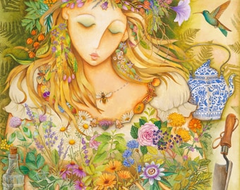 Herbal Goddess - A Fine Art Greeting Card