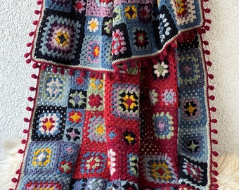 Couverture en laine. Couverture rochet. Afghans au crochet.