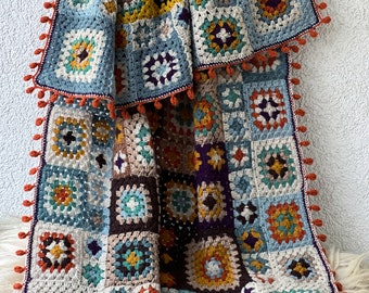 Couverture en laine. Couverture au crochet. Afghans au crochet.