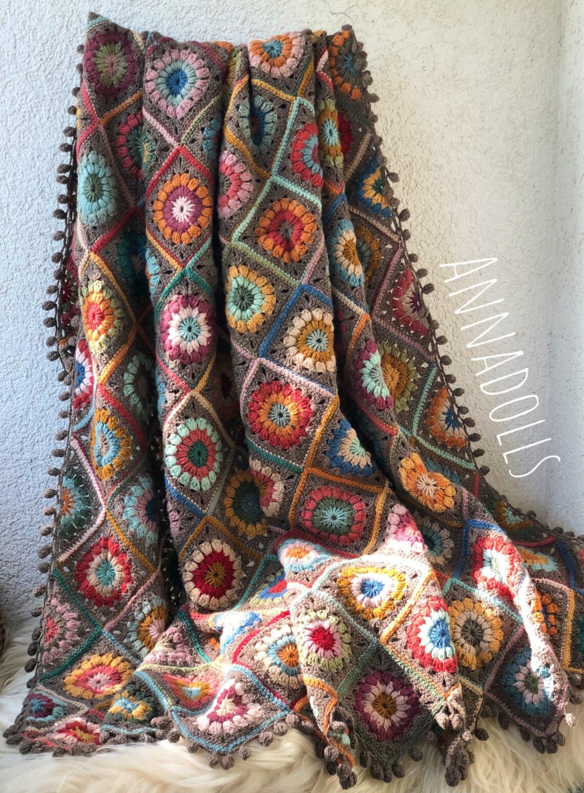 Handmade Crochet Throw. Crochet Afghan. Crochet Throw Blanket. Etsy