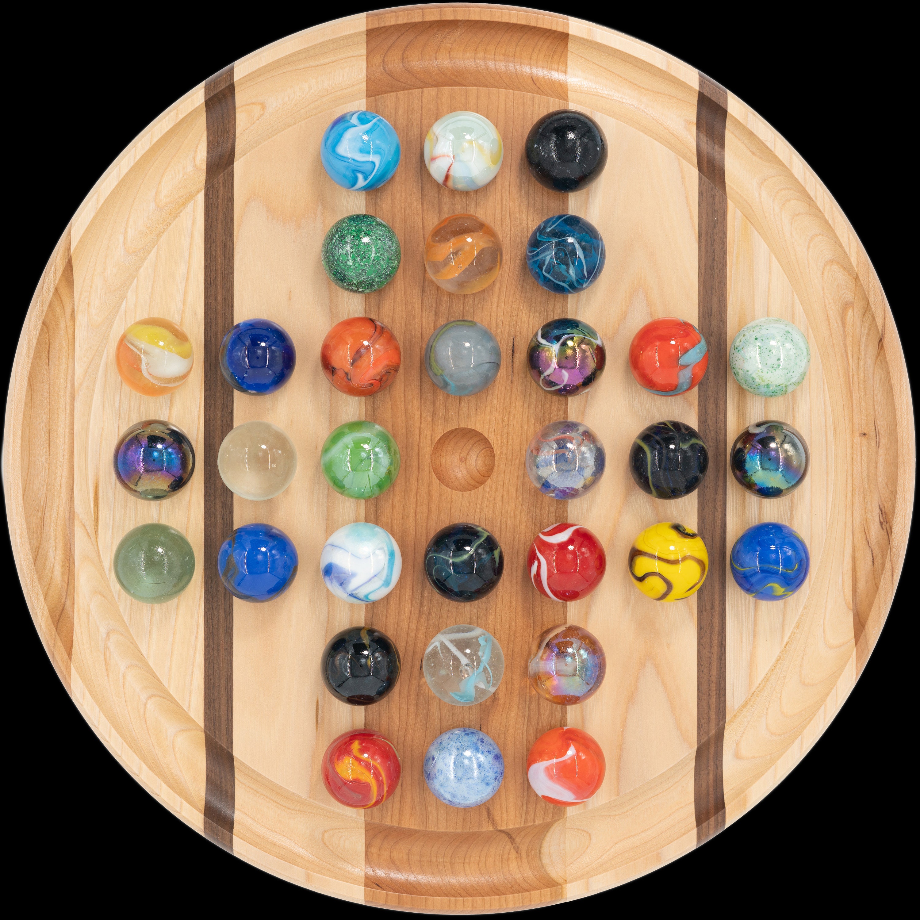 Collectable Handmade Solitaire Board & Marble Set - House of Marbles US