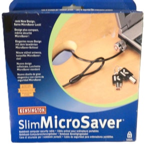 Vintage Kensington Slim Micro Saver Notebook Computer Security Cable 2000