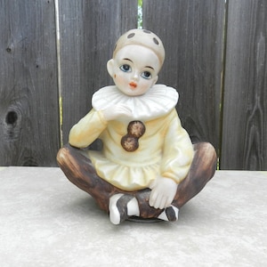 Vintage MANN Pierrot Musical Figurine from the 1980s