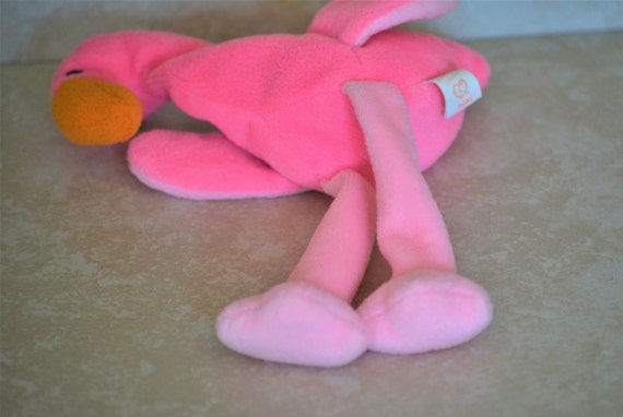 Ty Beanie Babies Pinky A Plush Flamingo 1995 Etsy
