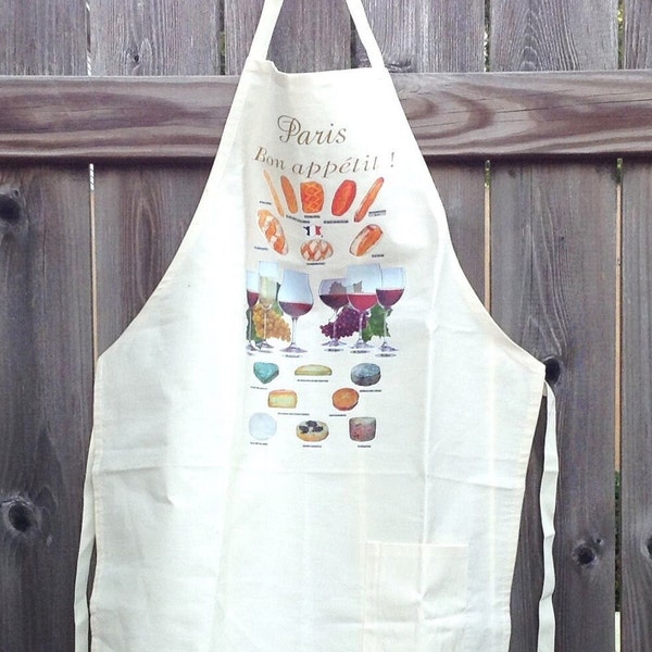 French Apron -Paris Bon appetit! Apron-80s