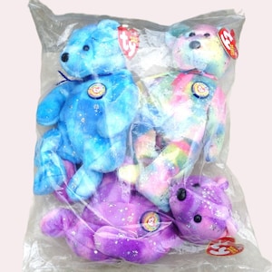 Vintage TY Beanie Babies Clubby VI, 2003, Set of 3 Plush Bears