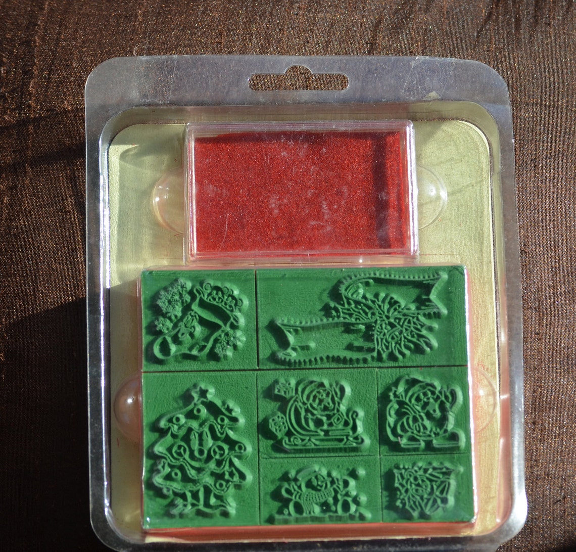 Hallmark Christmas Rubber Stamps 80s Etsy