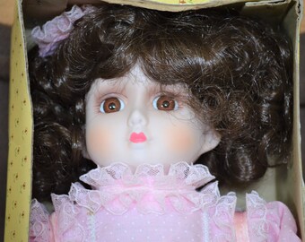 Vintage Porcelain Doll by Eve Brinns 1986 15 Inch Collectible Doll