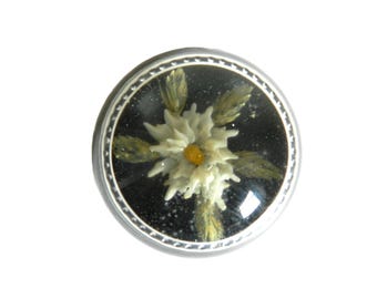 Vintage Glass Floral Paperweight 1960s