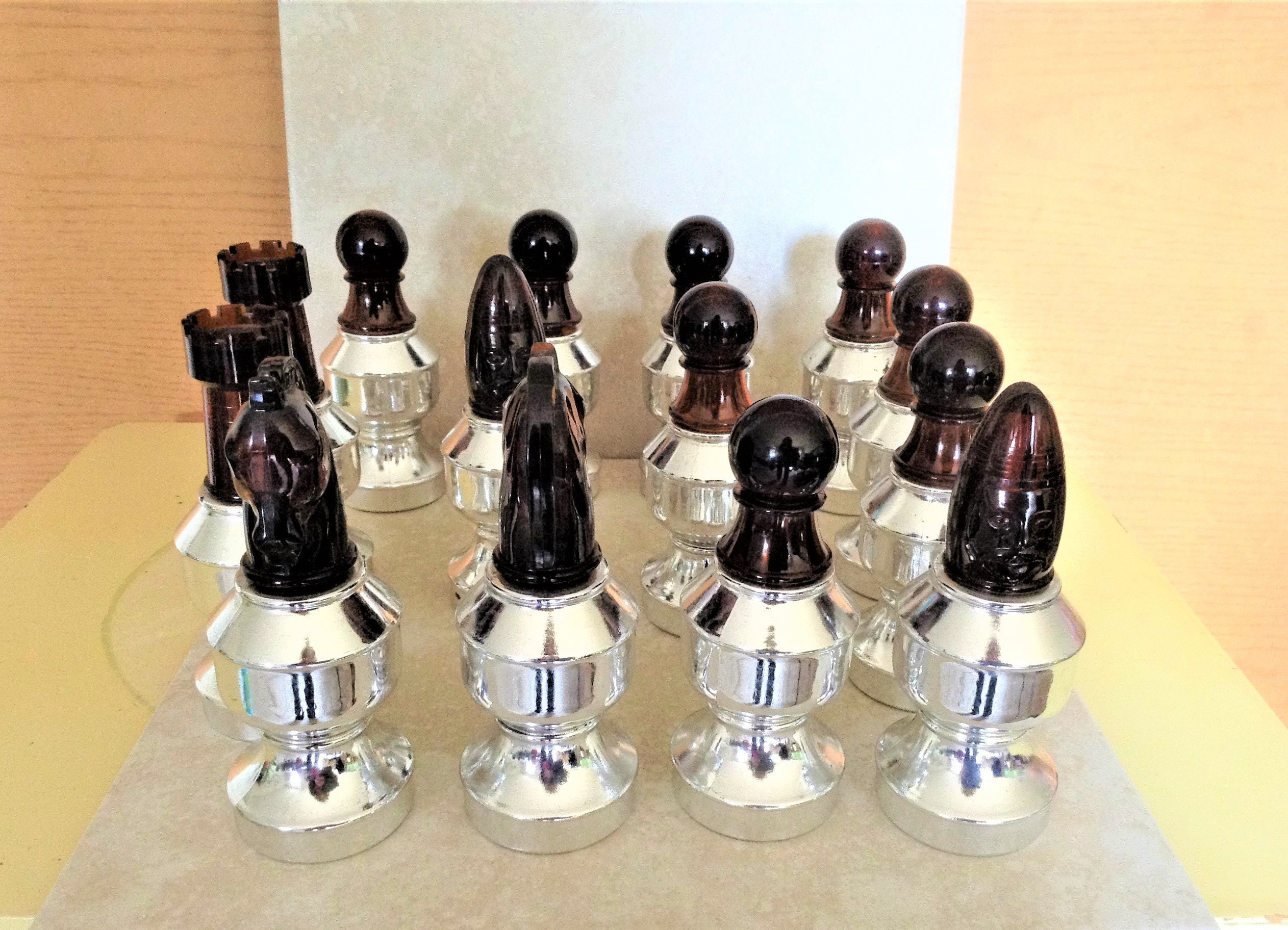 Vintage Avon Silver Chess Pieces 1975-1978 Set of 14